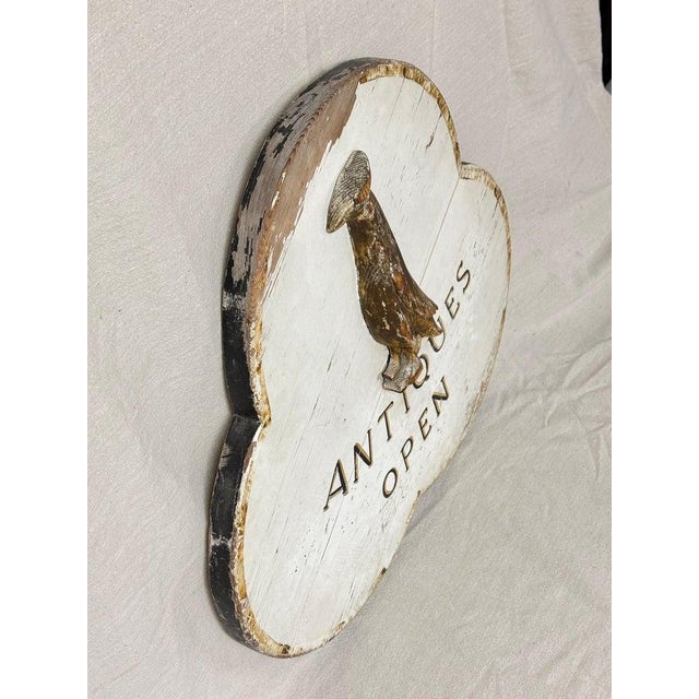 Americana Antique Store Hand Carved Wooden Sign For Sale In New York - Image 6 of 12