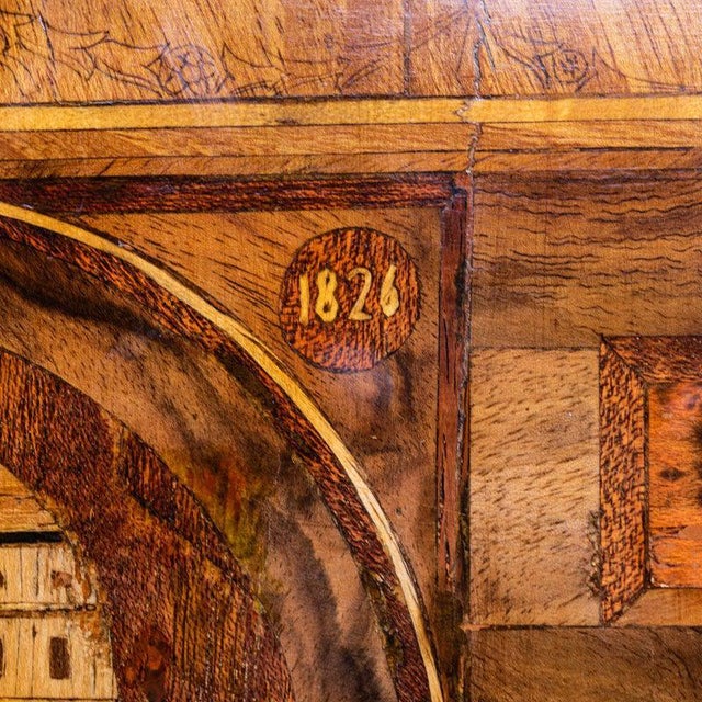 Brown Neoclassical Writing Desk with Marquetry, 1826 For Sale - Image 8 of 18