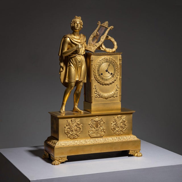 Mantel Clock with Apollo, Early 19th Century For Sale - Image 13 of 16