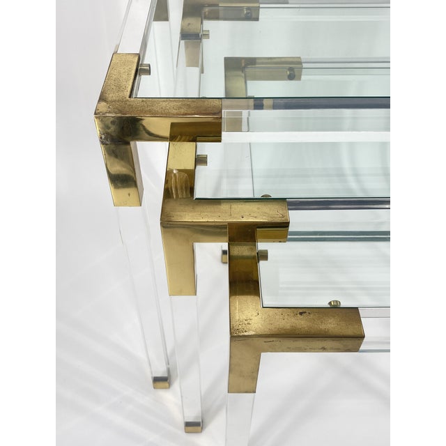 Vintage Regency Nesting Tables, 1980s, Set of 3 For Sale - Image 9 of 18