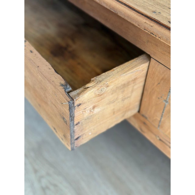 Brown Antique French Coffee Table with Two Drawers For Sale - Image 8 of 10