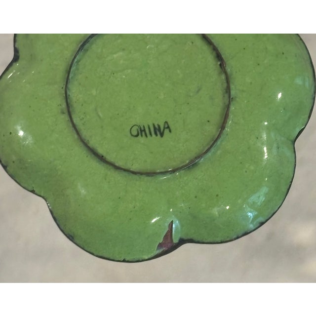 Metal Early 20th Century Chinese Canton Enamel Figural Dish, Petite in Scale For Sale - Image 7 of 7