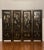 Chinese export smaller scale four-panel lacquered dressing screen room divider with hand-painted decoration on both sides....