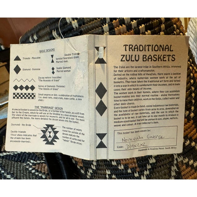 Tall African Zulu Ukhamba Beer Basket – Handwoven Tribal Decor For Sale - Image 6 of 7