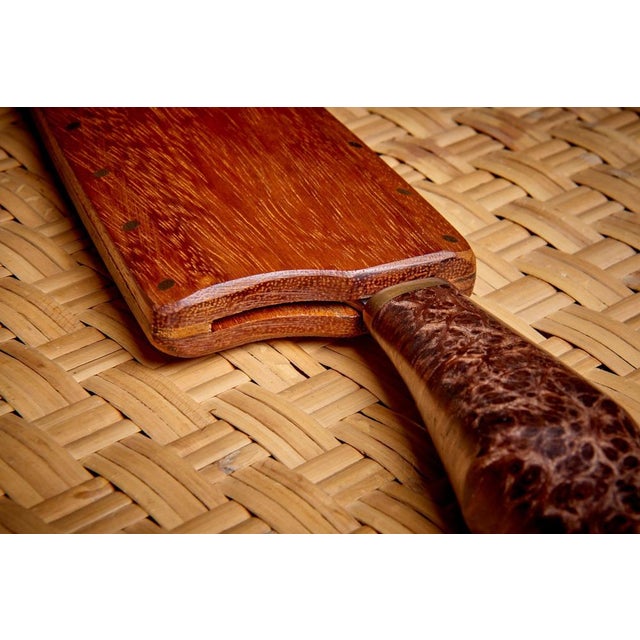 Knife with Redwood Burl Handle and Teak Knife Sheath by Dave Jacobson, 2023 For Sale - Image 6 of 8