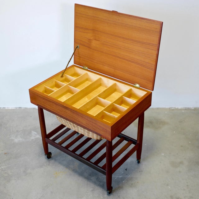 Mid 20th Century FDB Møbler Model #R101 Sewing Table Designed by Ejvind A. Johansson For Sale - Image 11 of 11