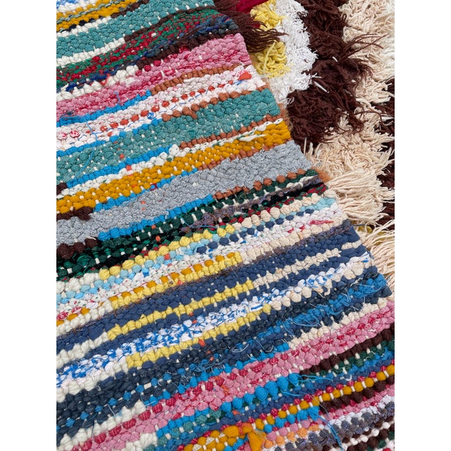 Textile Colorful Moroccan Azilal Wool Rug For Sale - Image 7 of 9