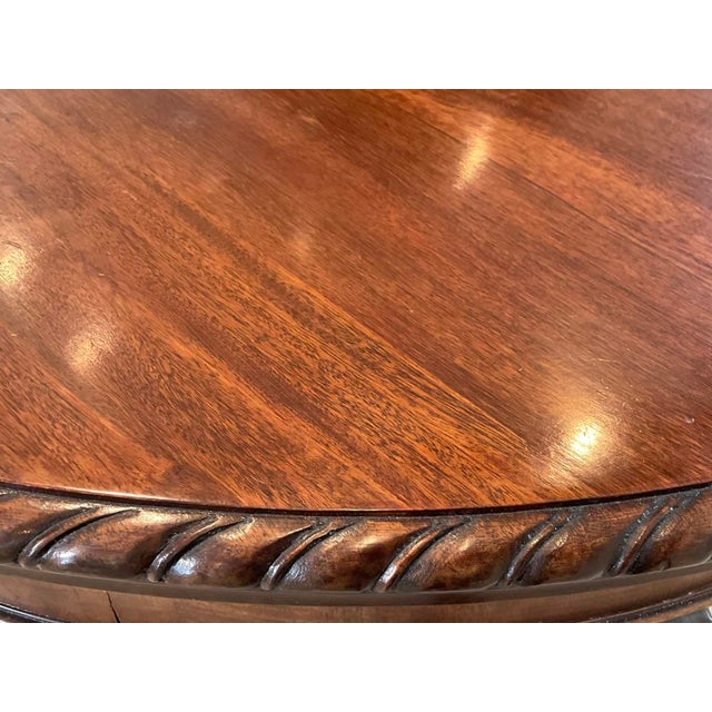 Antique Mahogany Oval Ball and Claw Extension Dining Table For Sale In New York - Image 6 of 9