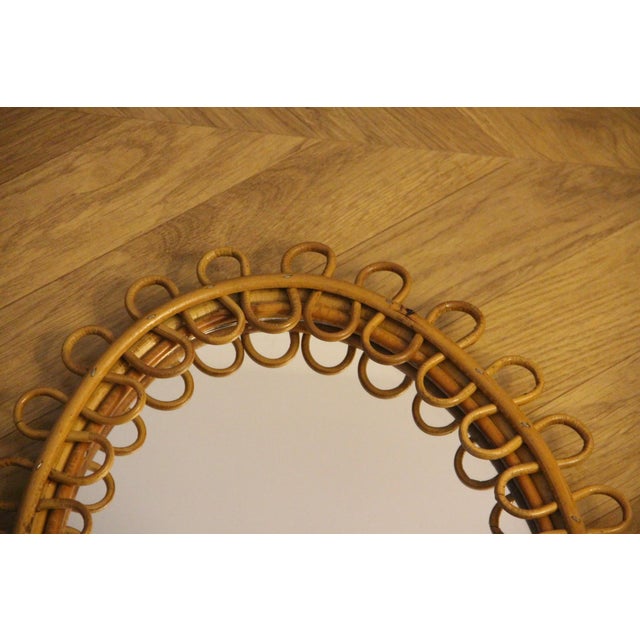 Vintage Rattan and Bamboo Mirror, 1960s For Sale - Image 4 of 14