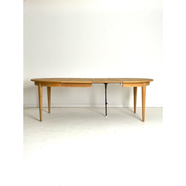 Extendable Round Oak No 55 Table from Omann Jun, 1960s For Sale - Image 10 of 15