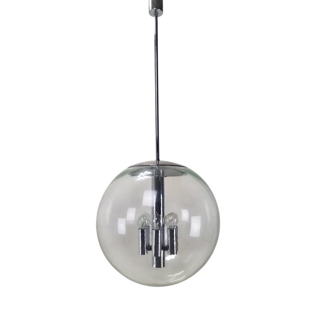 Large Pendant Light with Extension Rods from Glashütte Limburg, 1980s For Sale