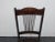 1950s Vintage Carved Rustic Farmhouse Wood Side Chair W Leather Seat For Sale - Image 5 of 11