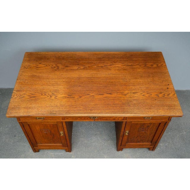 Early 20th Century Art Nouveau Desk in Oak For Sale - Image 11 of 18
