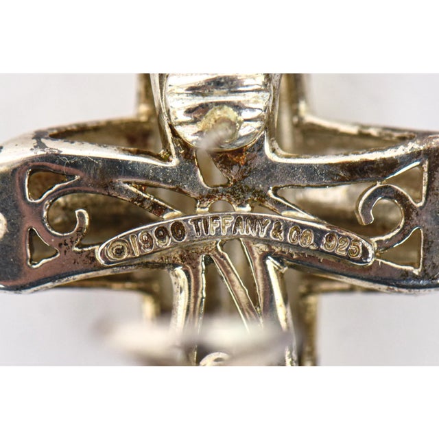 Modern 1990s Tiffany Sterling Silver Criss Cross Lever Back Earrings - 2 Pieces For Sale - Image 3 of 12
