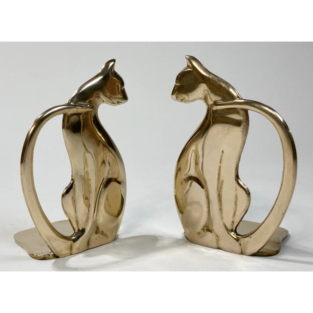 Solid Brass Cat Bookends, a Pair Chairish