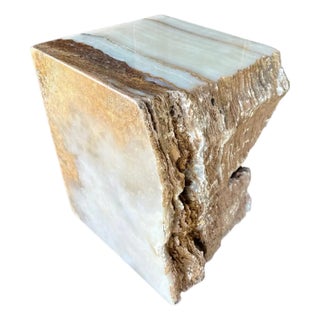 Jupiter Onyx Marble Side Table With Stunning Textures, Modern Organic For Sale