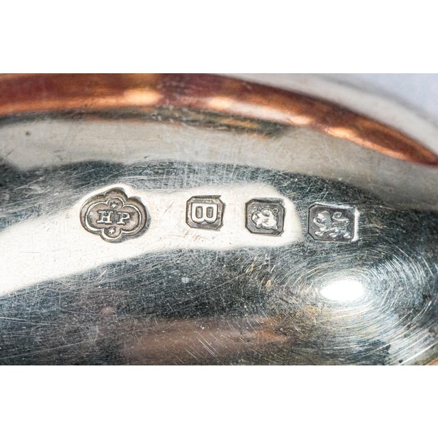 Nice Hunting Shotgun Armorial Coat of Arms Trophy Antique Sterling Silver Spoon With Leather Presentation Box For Sale - Image 11 of 12