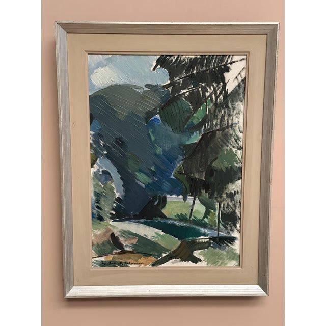 Gustav‑Adolf Johansson, Abstract Forest, 1960s, Oil on Canvas, Framed For Sale - Image 6 of 15