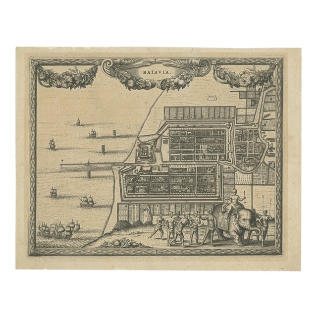 Antique Print of Batavia Capital of the Dutch East Indies by Van Der Aa, 1725 For Sale