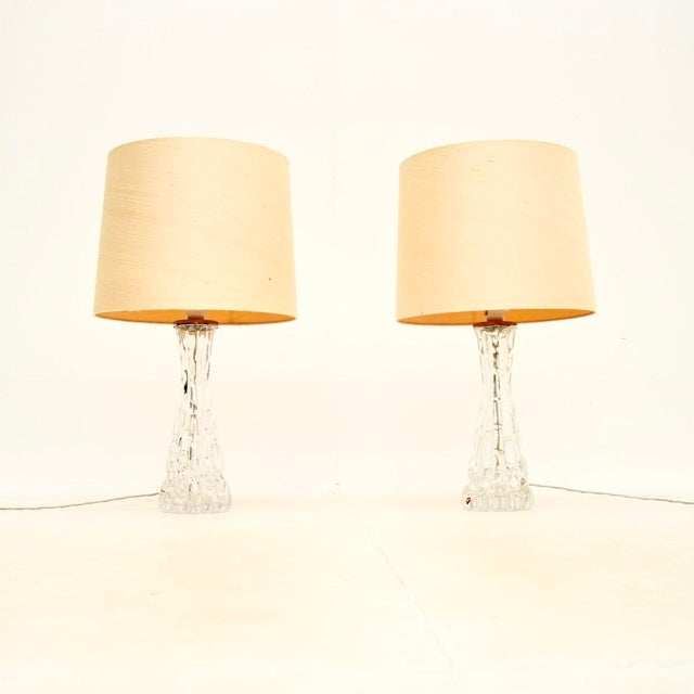 Vintage Swedish Glass Table Lamps by Carl Fagerlund for Orrefors, 1960, Set of 2 For Sale - Image 9 of 9