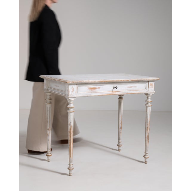 Louis XVI White Patinated Table, Neoclassical Style, France, Circa 1900 For Sale - Image 13 of 13