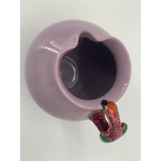 Ceramic Vintage Italian Parrot Pitcher For Sale - Image 7 of 10