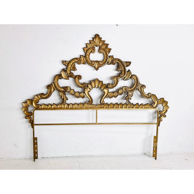 Gold Metal Scroll Hollywood Regency Headboard, Full Size ...