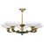 Art Deco Brass and White Glass Chandelier from Lyfa, Denmark, 1940s For Sale - Image 12 of 12