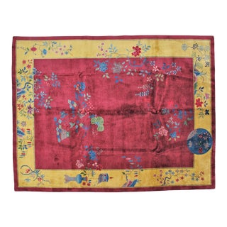 1920's Antique Art Deco Chinese Rug For Sale