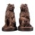 Late 19th Century Pair of Gilt Bronze Guardian Lion Figures, 9200g Total, Detailed Texture For Sale