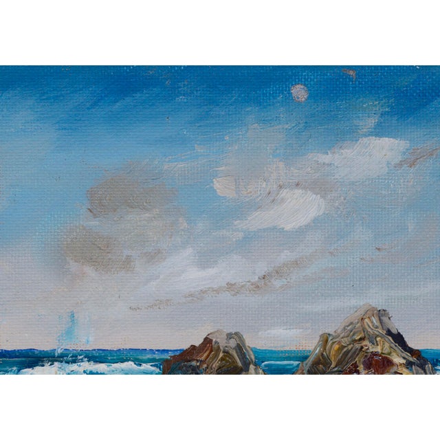 Vibrant miniature seascape by Kathleen Murray (American, b. 1958). Signed in lower right corner. Unframed. Image, 8"H x...