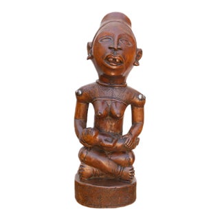 African Phemba Mother & Child Figure For Sale