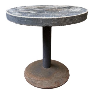 20th Century Brutalist Concrete Metal Side Table For Sale