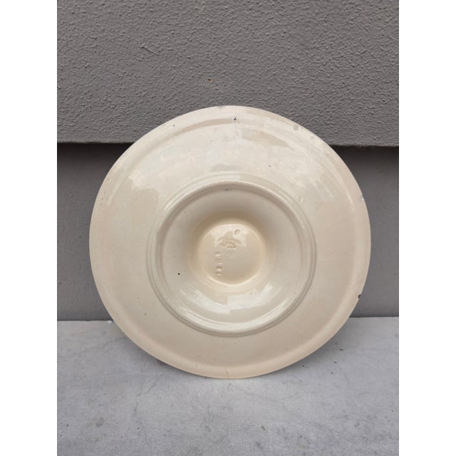 Late 19th Century 19th Century Majolica Oyster Flowers Plate Longchamp For Sale - Image 5 of 5