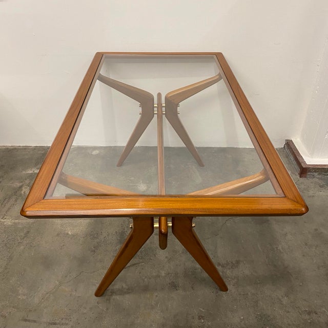 Vintage Teak and Glass Table, 1950s For Sale - Image 11 of 14