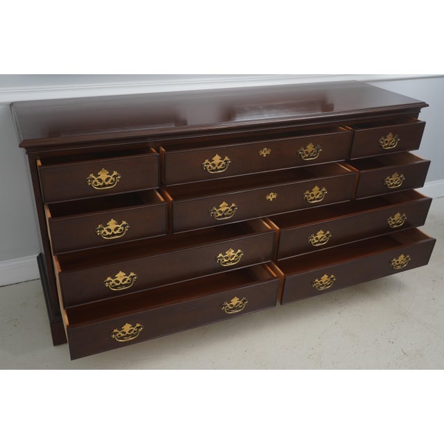 Chippendale Drexel Heritage 18th Century Mahogany Double Dresser W. 2 Mirrors For Sale - Image 3 of 18