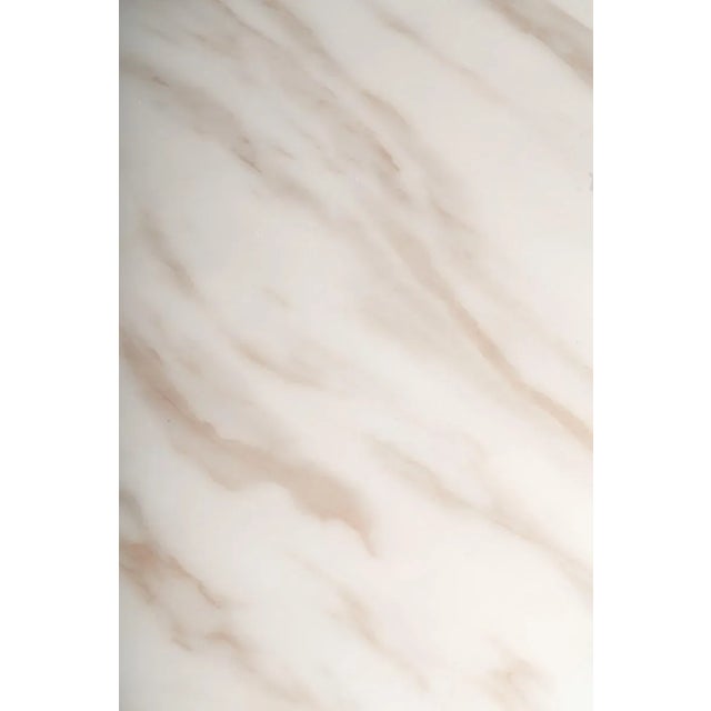 Metal Waterfall Marble Top Dining Table in Black For Sale - Image 7 of 7