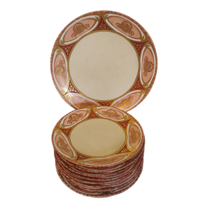 Late 1800s Limoges Hand Painted Dinnerware Set- 9 Pieces