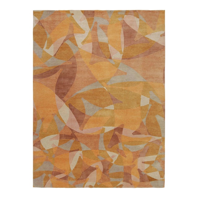 Rug & Kilim’s Mid-Century Modern Style Rug With Geometric Patterns For Sale