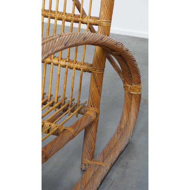 Vintage French Rattan Armchair, 1950s For Sale - Image 13 of 15