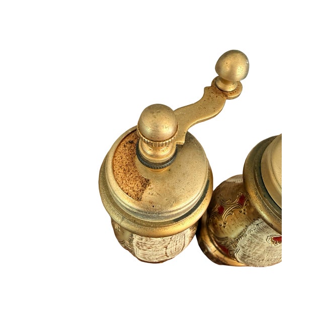 Vintage Italian Baroque Revival Gilt Salt Shaker and Pepper Mill For Sale - Image 9 of 11