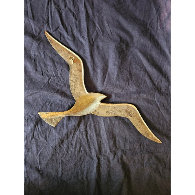 Vintage Brass MCM Flying Bird | Wall Decor