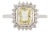14k White Gold Yellow Sapphire & Diamond Art Deco Ring Size 5.5 For Sale