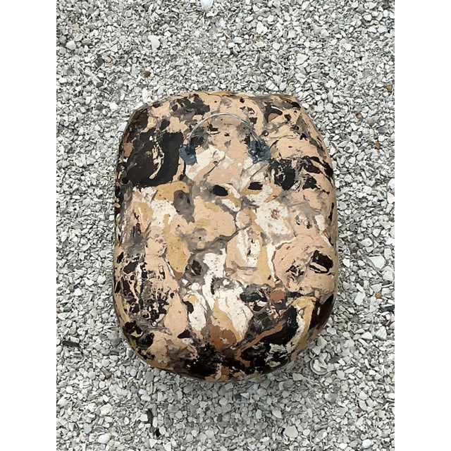 Paint Vintage Boho Artisanal Pigmented Plaster Scagliola Wall Pocket For Sale - Image 7 of 12