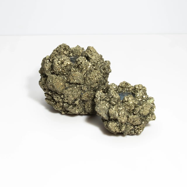 Votive Holder in Pyrite Large For Sale In Los Angeles - Image 6 of 10