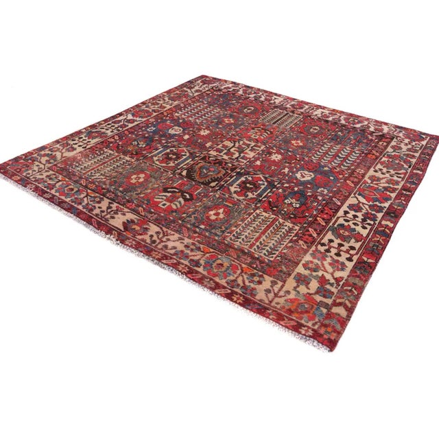 Vintage Persian Bakhtiari Kheshti Rug, 6’7” X 6’8” For Sale - Image 9 of 11