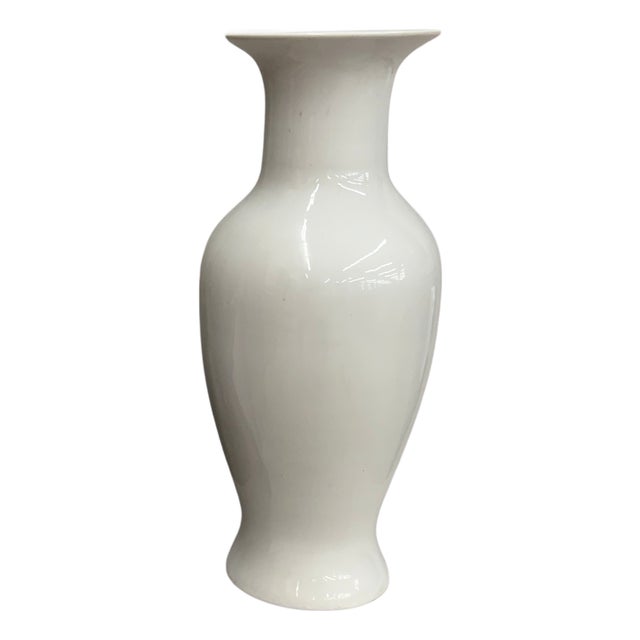 Large Pearl White Ceramic Glazed Vase For Sale