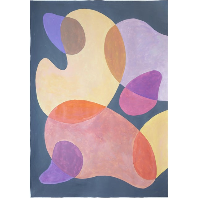 Mid-Century Modern 2026, Mid Century Modern Shapes, Organic Shapes Diptych, Golden Hour Mobile, Acrylic Paint on Watercolor Paper by Ryan Rivadeneyra For Sale - Image 3 of 10