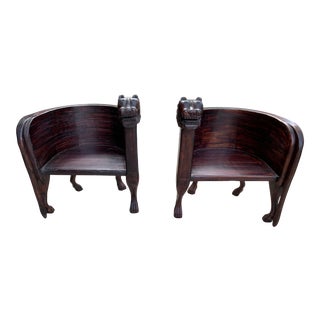 1970s Vintage Leopard Accent Chairs-a Pair For Sale