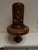 Brown English Bobby Wood Vintage Hat Form Stand With Brass & Leather Details For Sale - Image 8 of 9